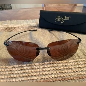 New Ladies Maui Jim Hikina Polarized Rimless Sunglasses- Maui Rose lenses